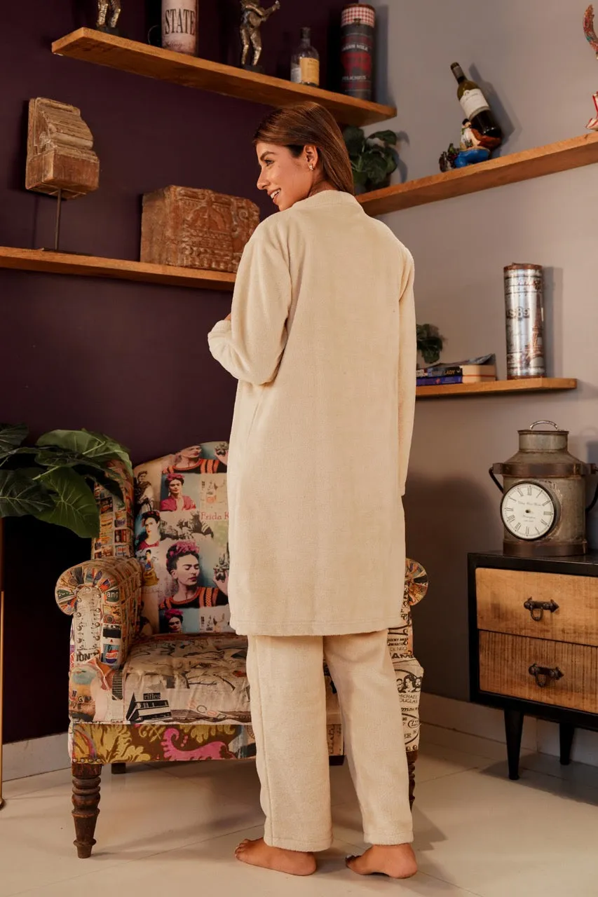 Beige Super Soft Woollen 3 Piece Set