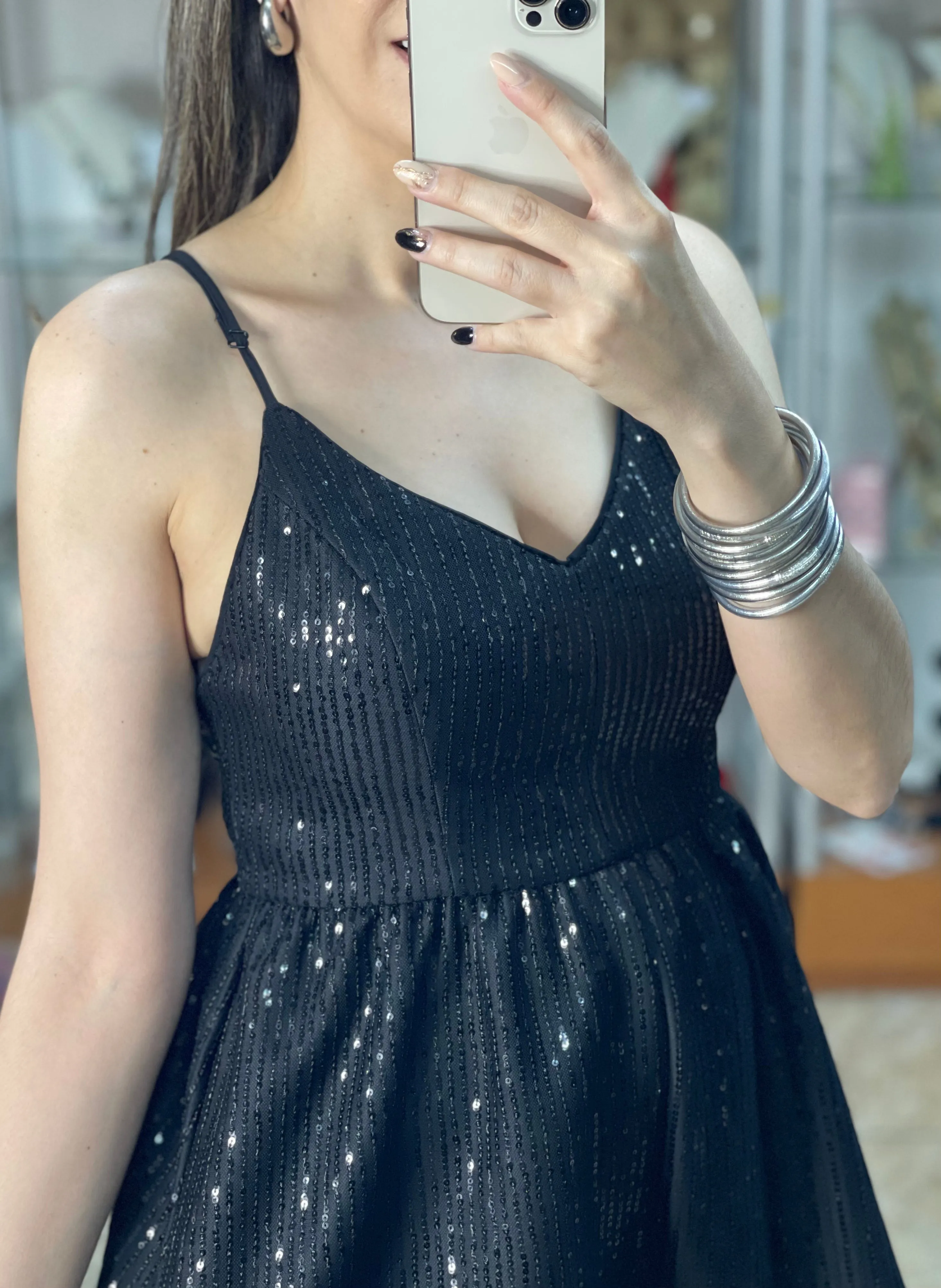 Black Sequins Romper