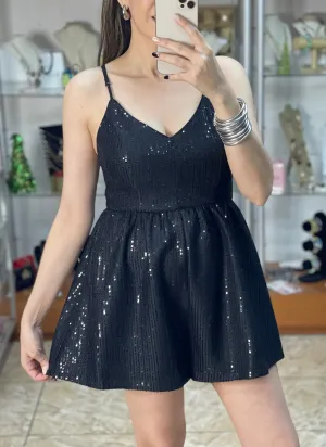 Black Sequins Romper