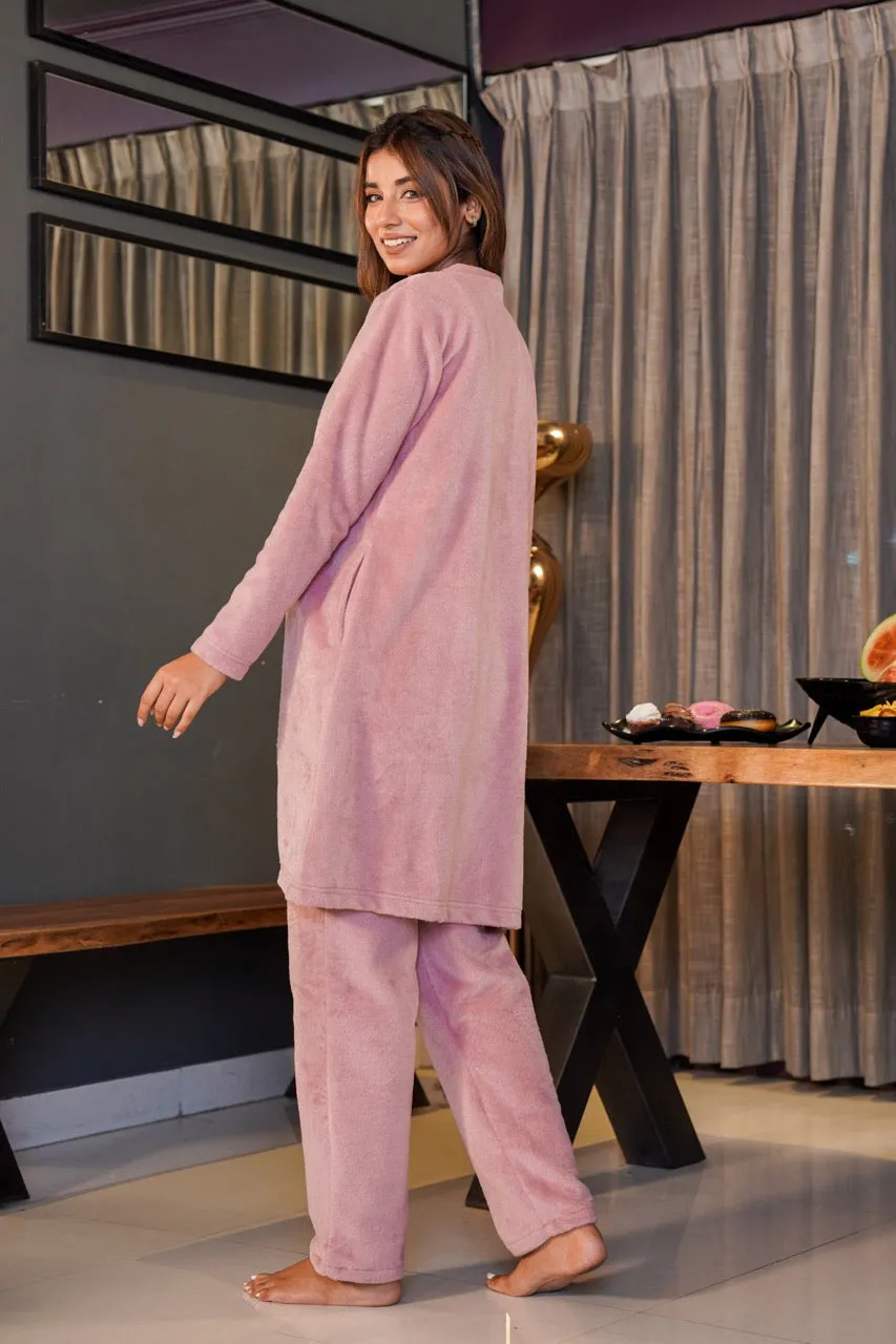 Candy Pink Soft Woollen 3 Piece Set