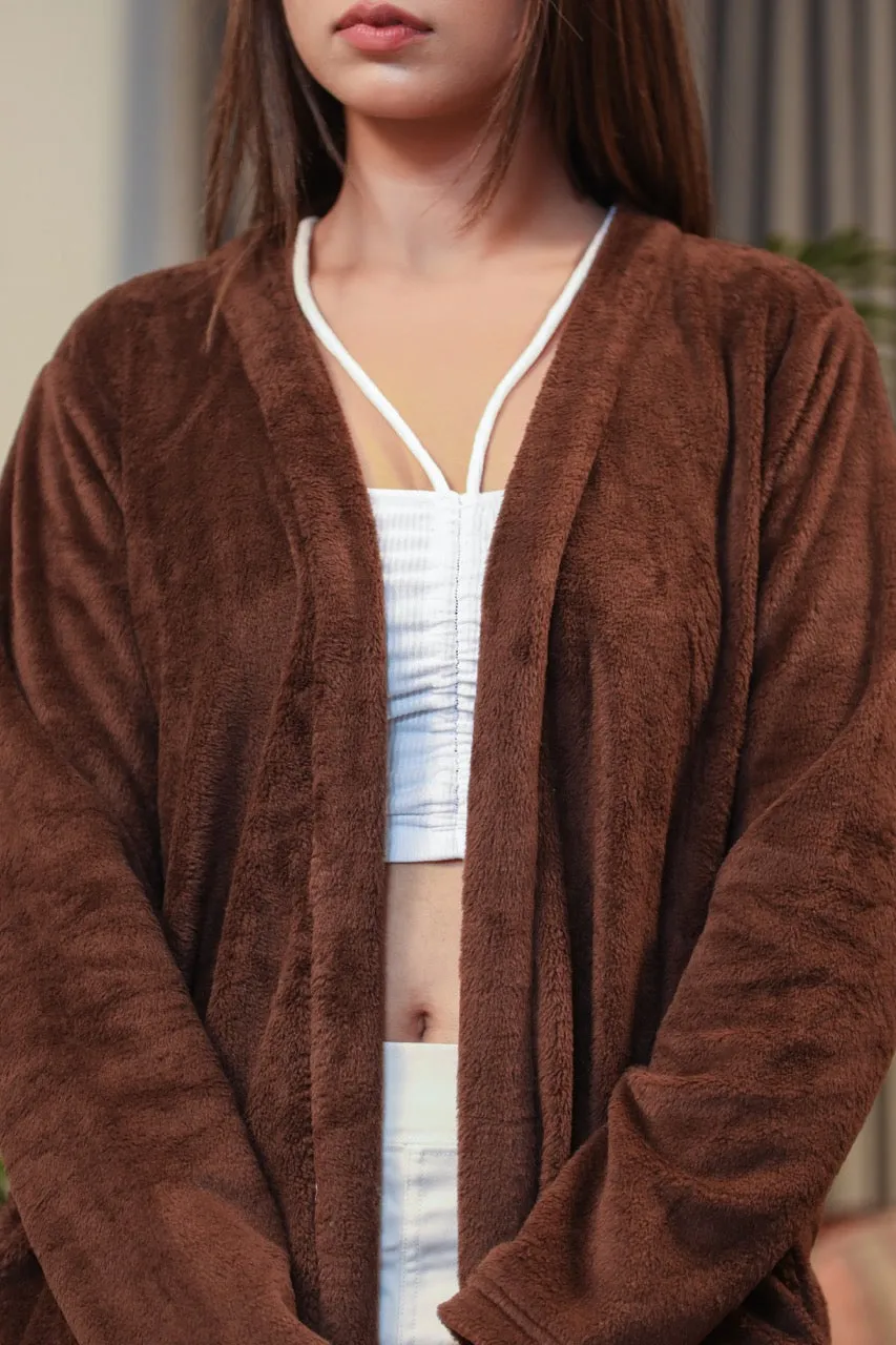 Casual Comfy super soft Brown Woollen Shrug