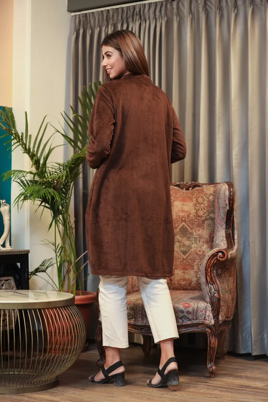 Casual Comfy super soft Brown Woollen Shrug