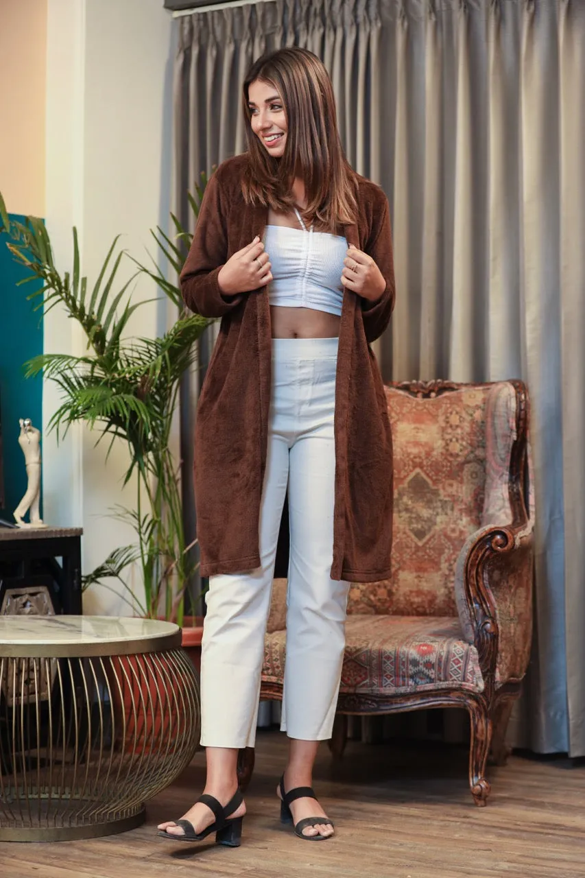 Casual Comfy super soft Brown Woollen Shrug