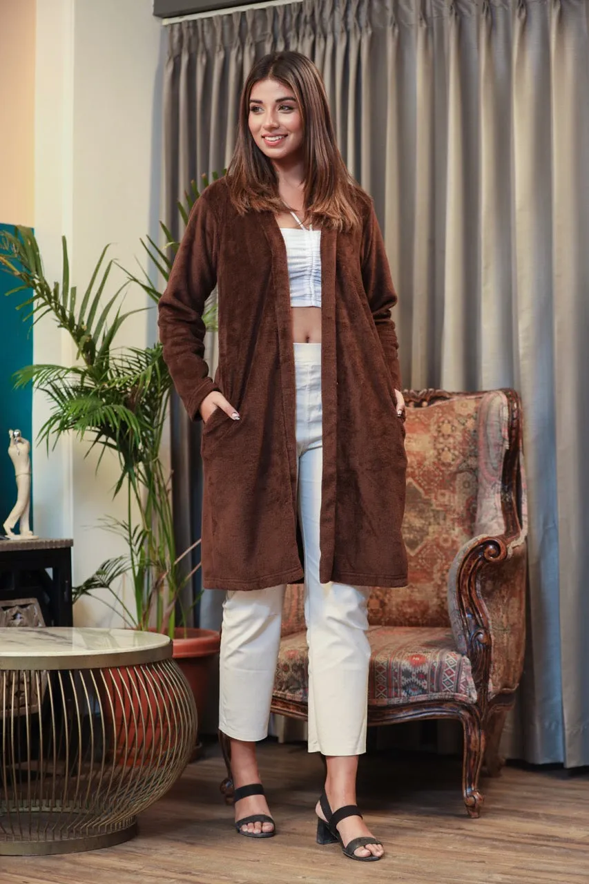 Casual Comfy super soft Brown Woollen Shrug