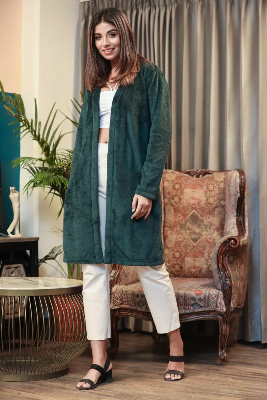Casual Comfy super soft Emerald Green Woollen Shrug