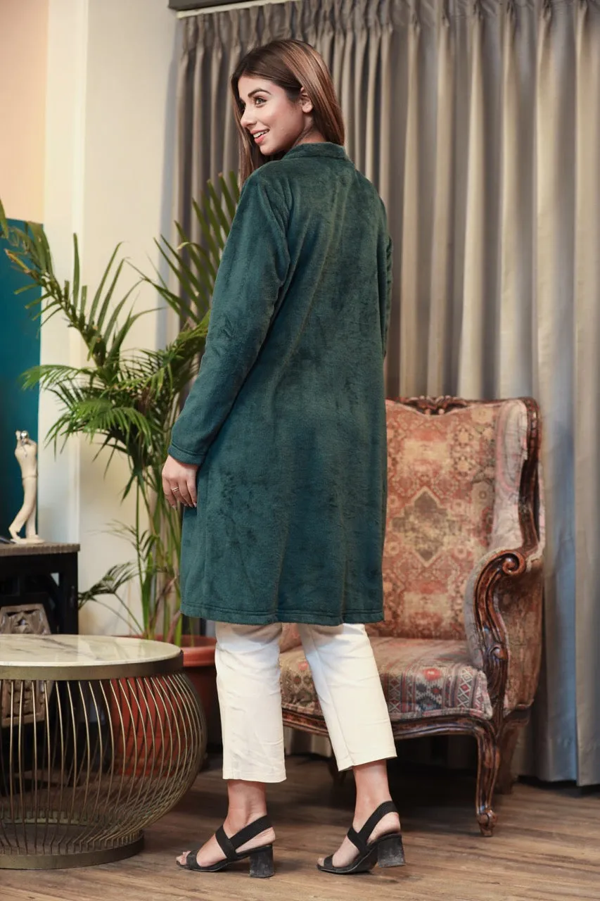 Casual Comfy super soft Emerald Green Woollen Shrug