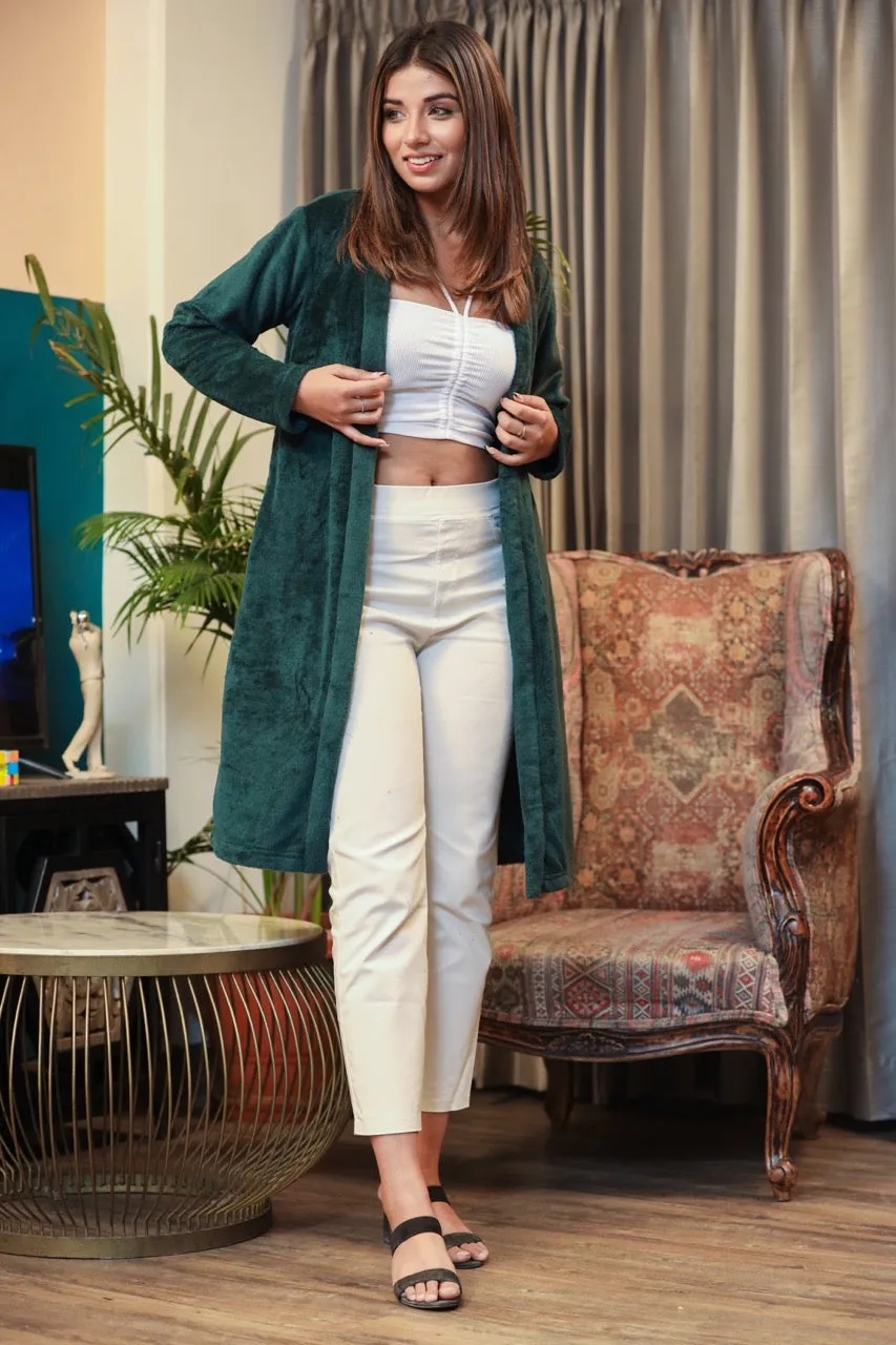 Casual Comfy super soft Emerald Green Woollen Shrug