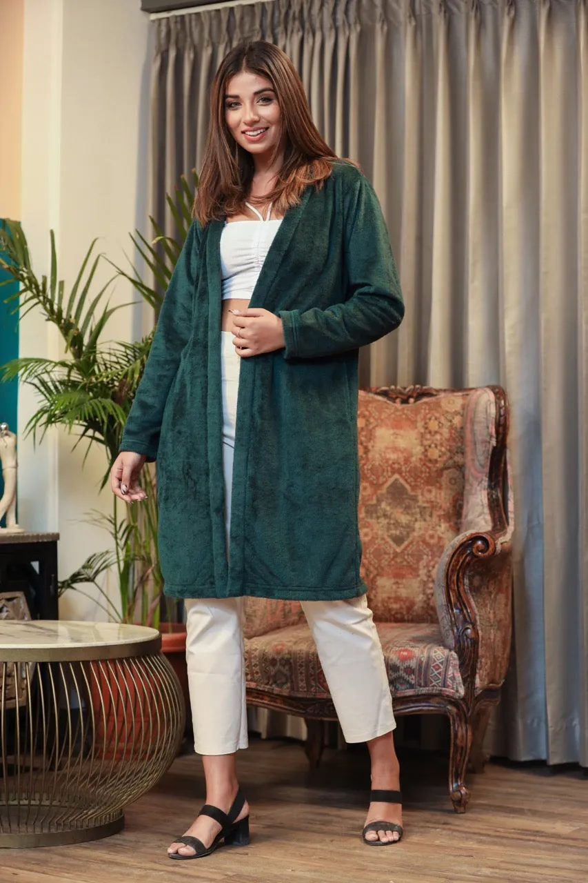 Casual Comfy super soft Emerald Green Woollen Shrug