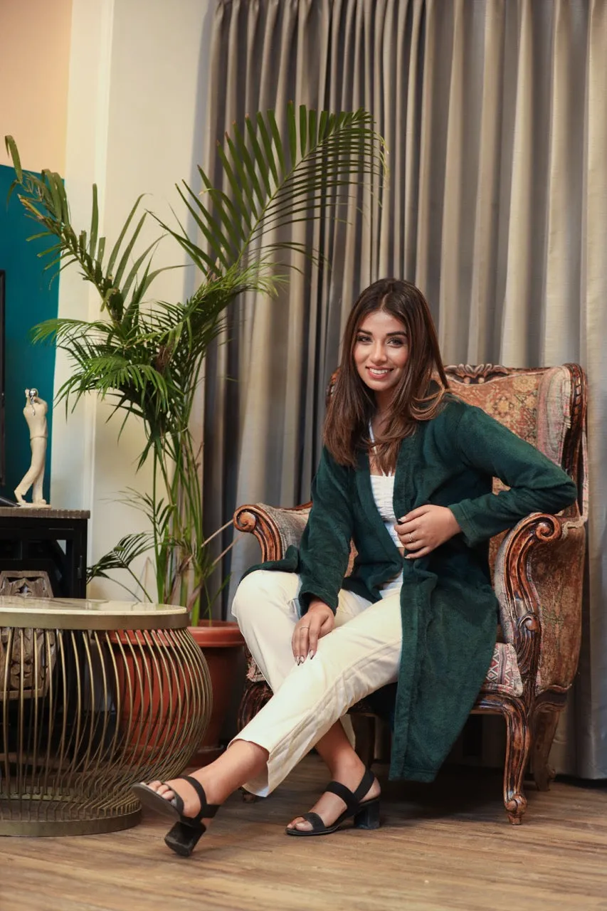 Casual Comfy super soft Emerald Green Woollen Shrug