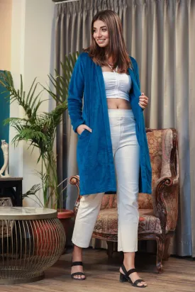 Casual Comfy super soft Teal Blue Woollen Shrug