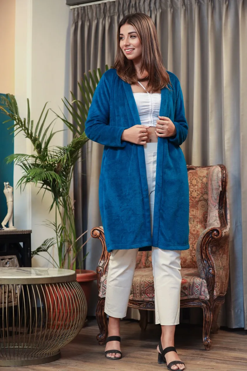 Casual Comfy super soft Teal Blue Woollen Shrug