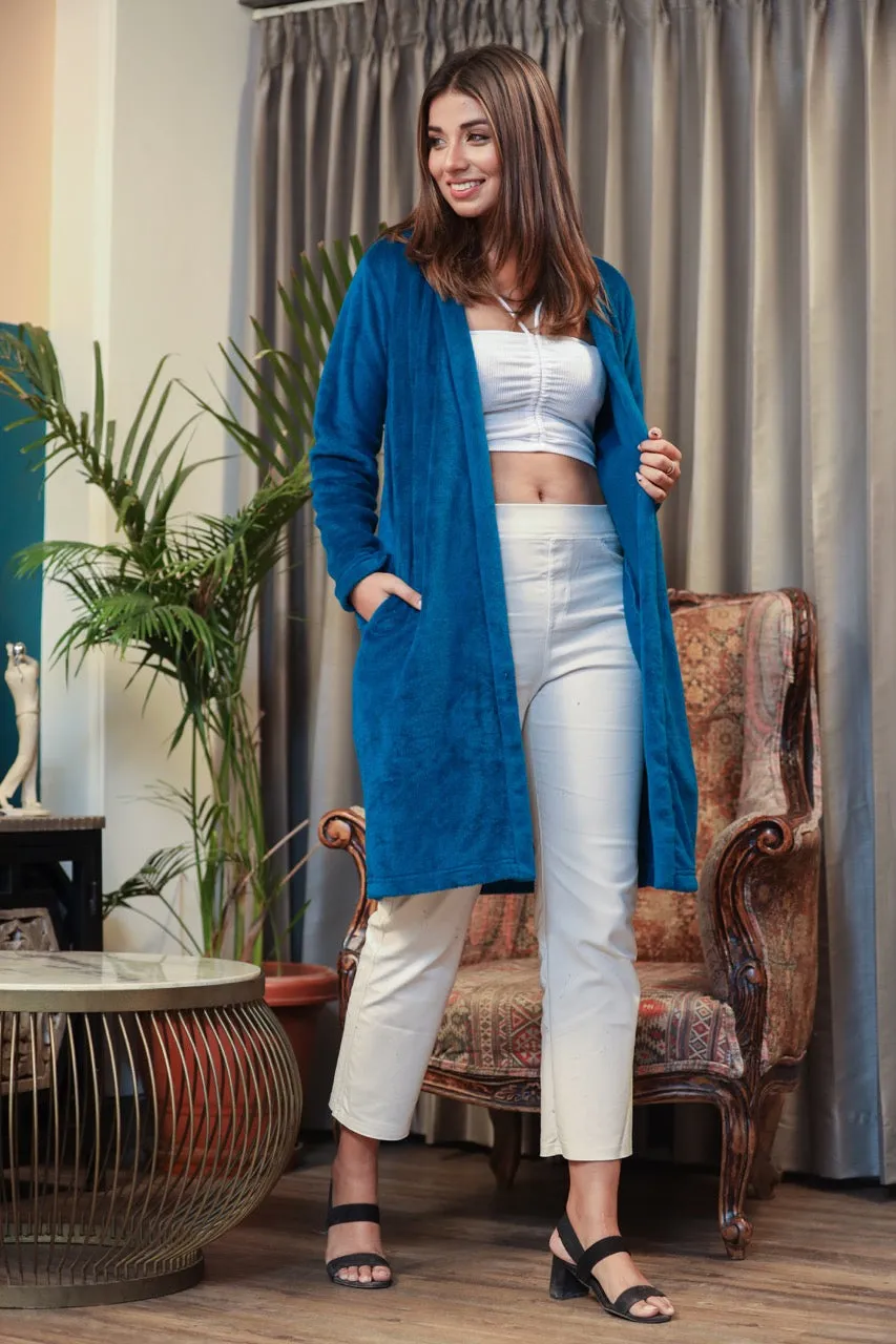 Casual Comfy super soft Teal Blue Woollen Shrug