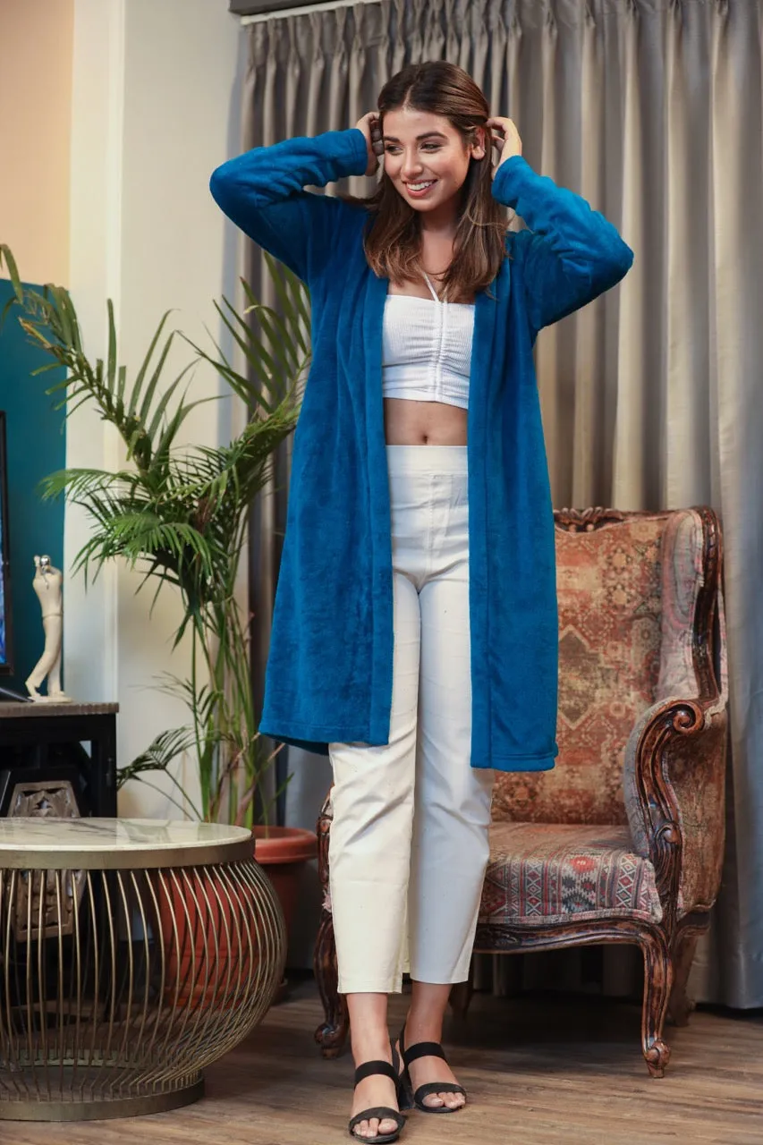 Casual Comfy super soft Teal Blue Woollen Shrug