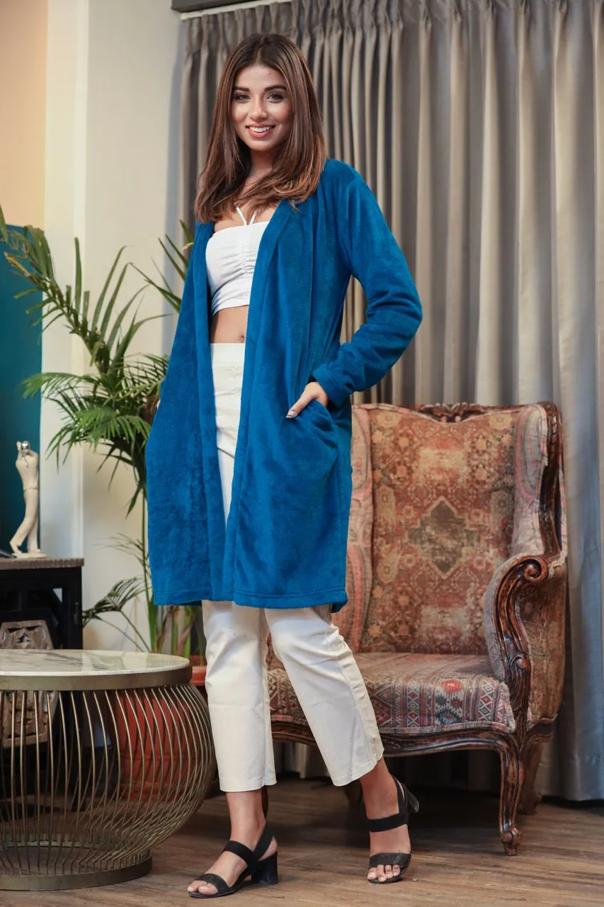 Casual Comfy super soft Teal Blue Woollen Shrug