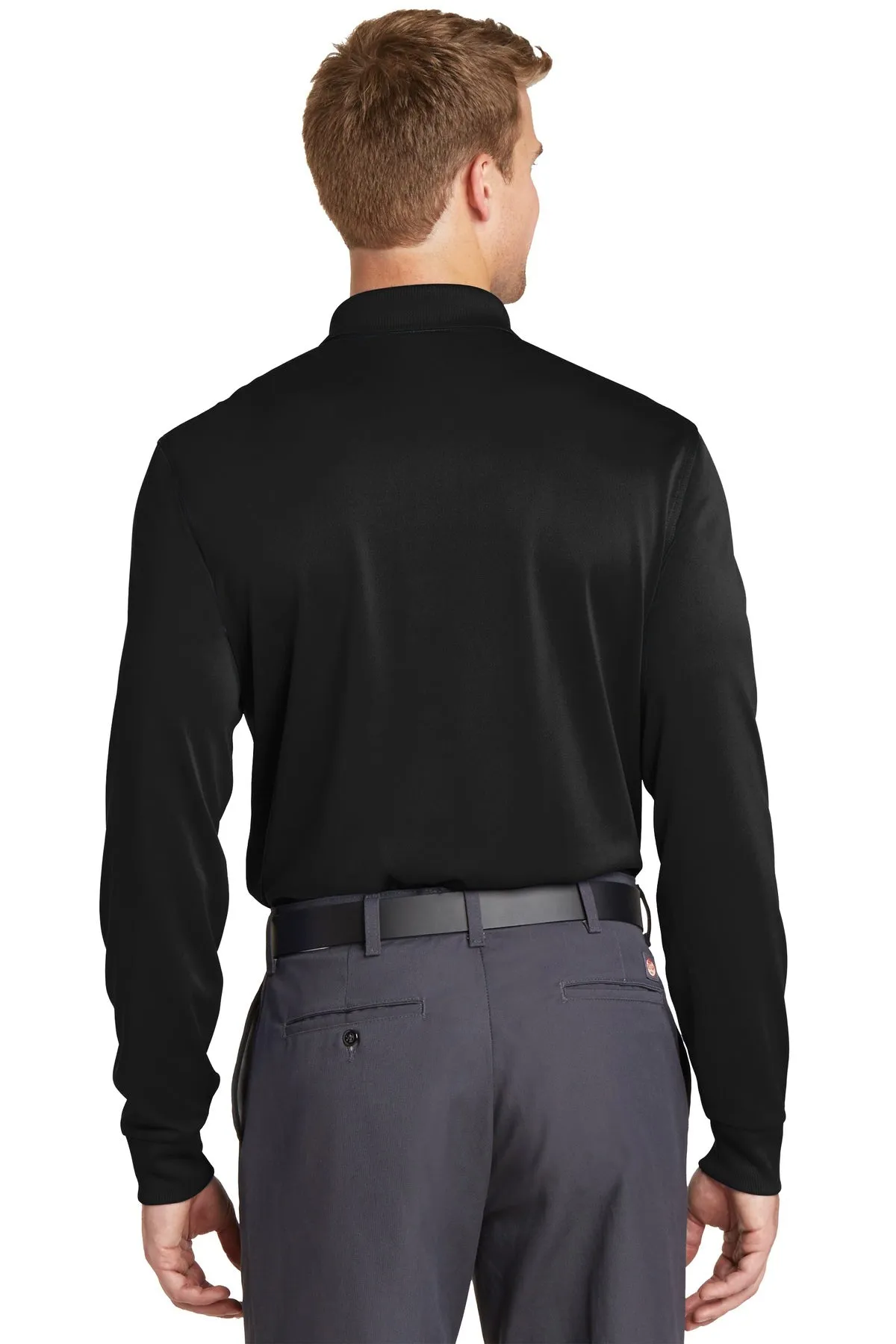 CornerStone Snag-Proof Long Sleeve Polo, Black