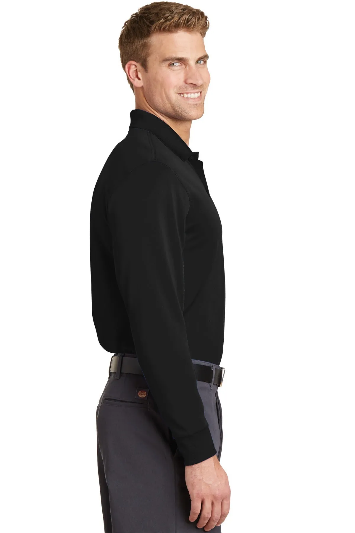 CornerStone Snag-Proof Long Sleeve Polo, Black