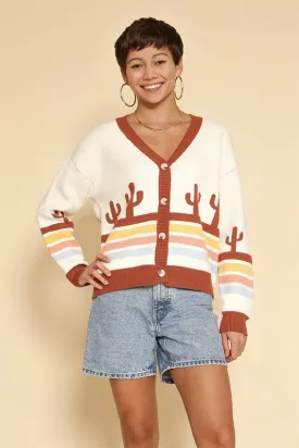 Desert retro stripe cardigan