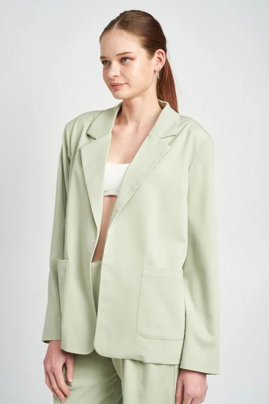 Emory Park OVERSIZED BLAZER WITH WELT POCKETS