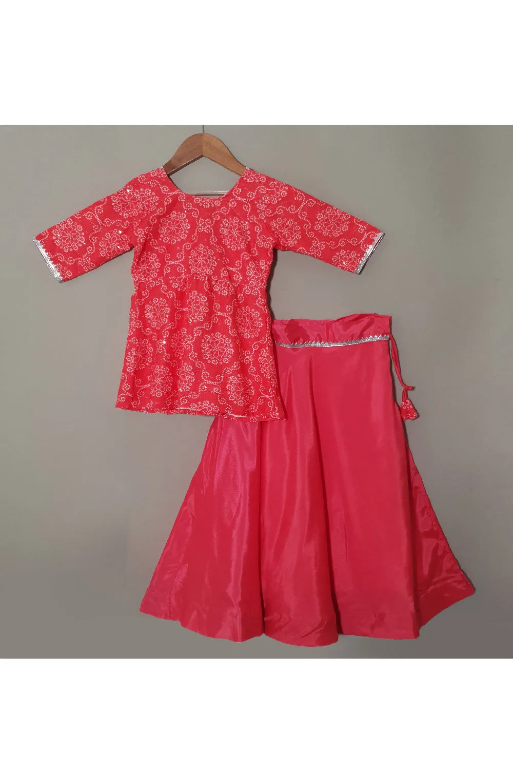 Fuchsia Pink Lace Detailing Silk Sleeveless Top With Lehenga And Shrugs
