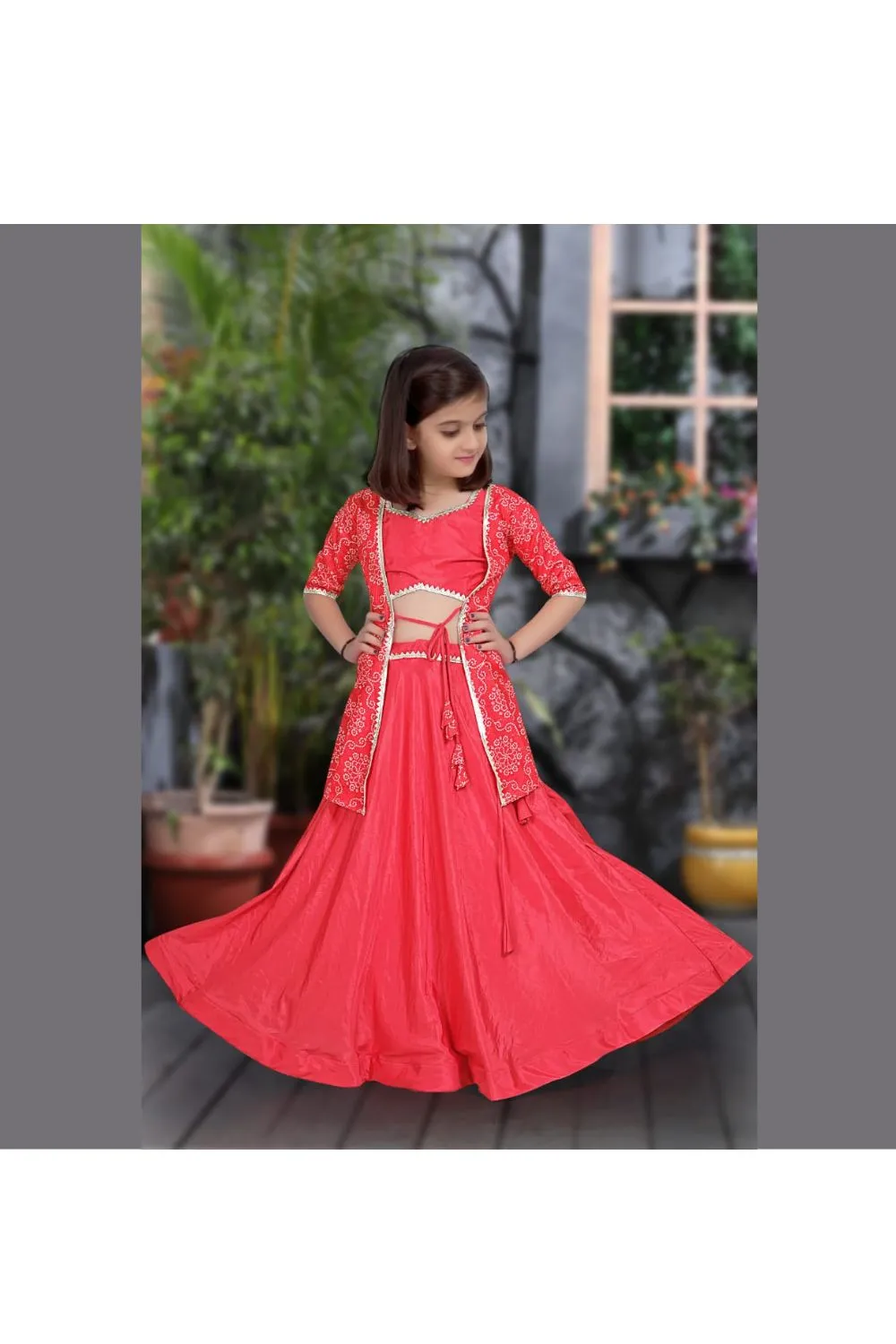 Fuchsia Pink Lace Detailing Silk Sleeveless Top With Lehenga And Shrugs