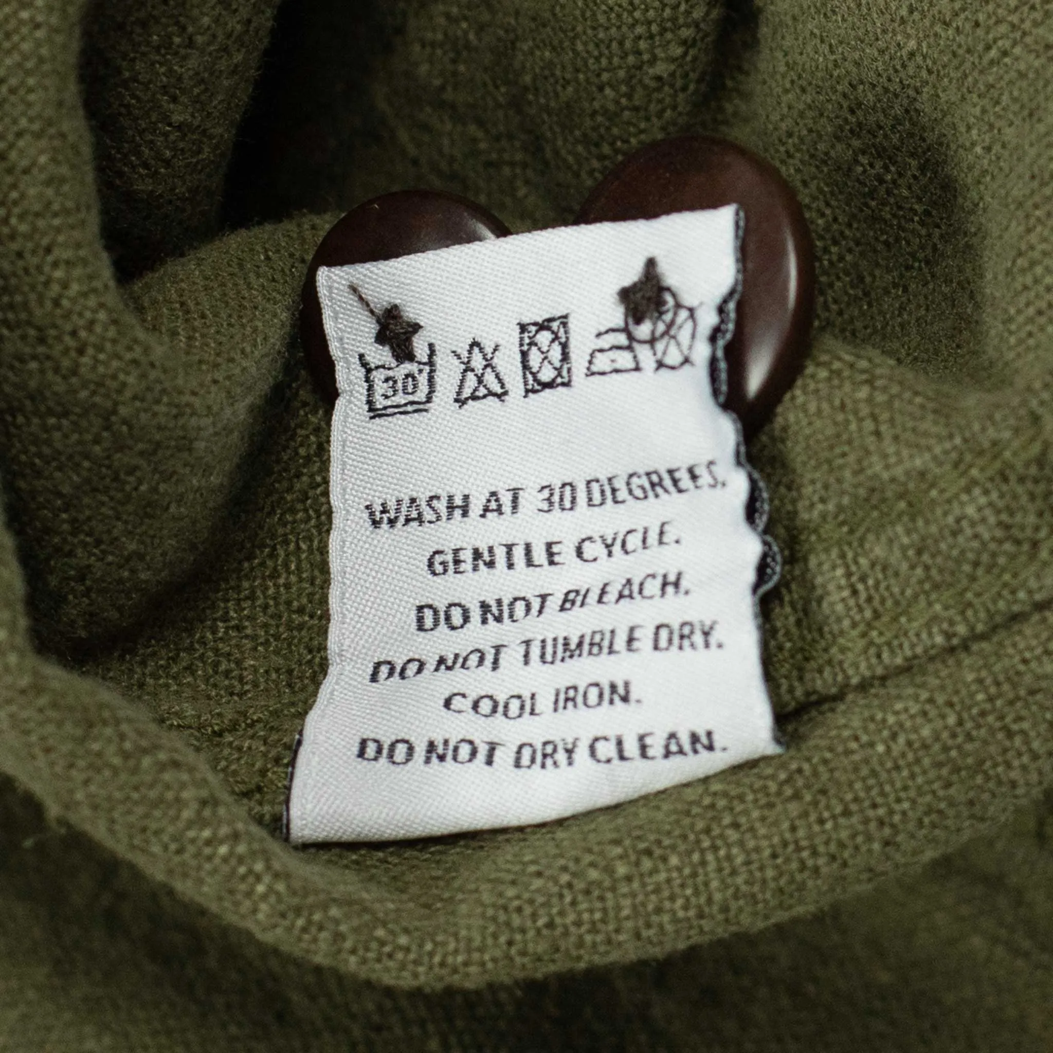 Labura unlined chore jacket in olive green washed linen (restock)