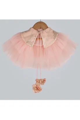 Peach shrug with net frill
