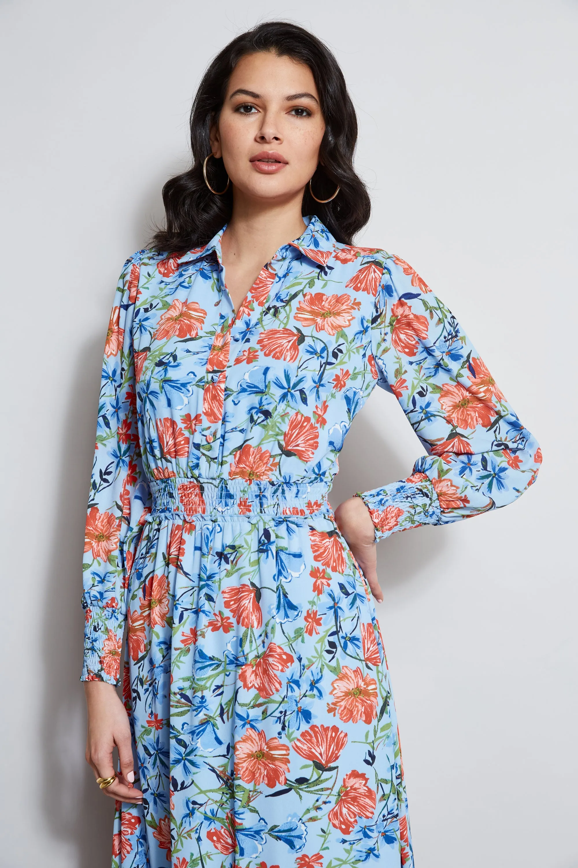 T-Tahari Garden Floral Shirt Dress