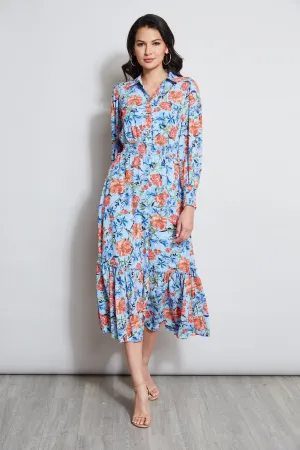 T-Tahari Garden Floral Shirt Dress