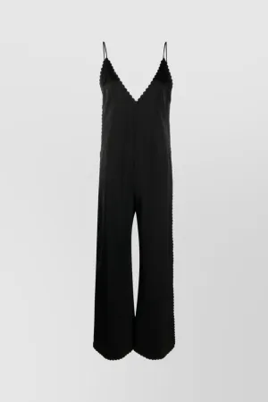 V-neck sleeveless jumpsuit